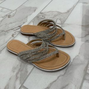 Layla silver rhinestone sandals size 7